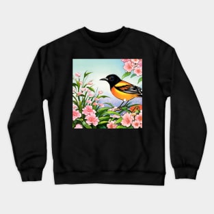 Blossom Flowers with Baltimore Orioles The Oriole Bird Vintage Orchard Oriole Bird Crewneck Sweatshirt